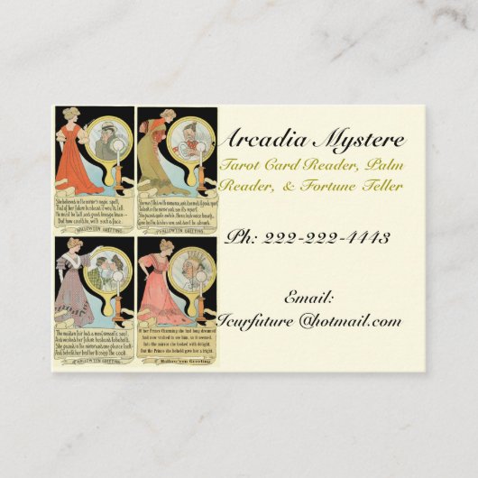 おもしろいなヴィンテージの占いカードのSoothsayerのテンプレート 名刺 (正面)