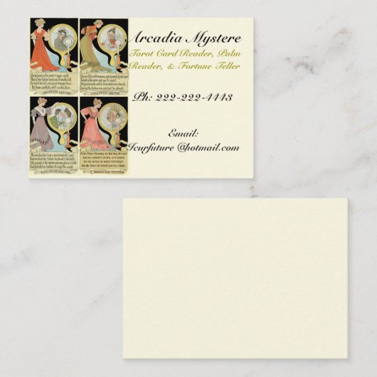 おもしろいなヴィンテージの占いカードのSoothsayerのテンプレート 名刺 (正面/裏面)