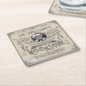 おもしろいなヴィンテージの密造酒の田舎者の薬のカスタム スクエアペーパーコースター (アングル)