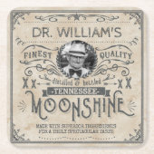 おもしろいなヴィンテージの密造酒の田舎者の薬のカスタム スクエアペーパーコースター (正面)