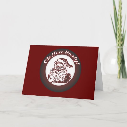 おもしろいなヴィンテージの悪いサンタのレトロのクリスマス シーズンカード (正面)