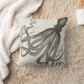 おもしろいなヴィンテージの手描きのタコ クッション (ブランケット)