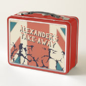 おもしろいなヴィンテージの素晴らしいイギリスの魚Nはテイクアウェイを欠きます メタルランチボックス (裏面)