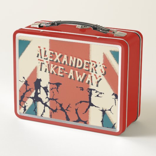 おもしろいなヴィンテージの素晴らしいイギリスの魚Nはテイクアウェイを欠きます メタルランチボックス (裏面)