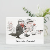 おもしろいなヴィンテージの結婚式招待状 招待状 (スタンド正面)