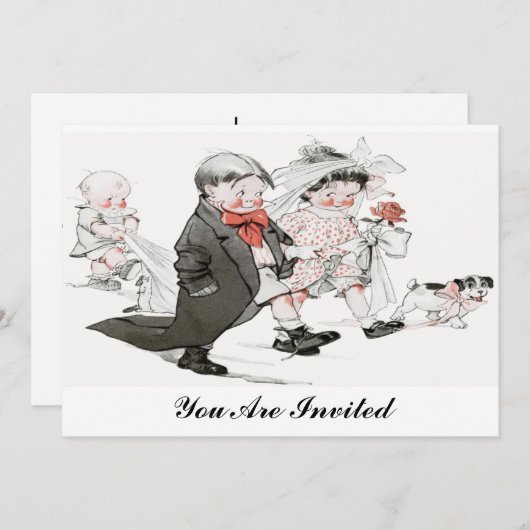 おもしろいなヴィンテージの結婚式招待状 招待状 (正面/裏面)