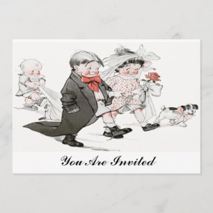 おもしろいなヴィンテージの結婚式招待状 招待状