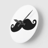 おもしろいなヴィンテージの黒の髭 ラウンド壁時計 (傾斜)