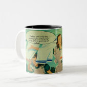 おもしろいなヴィンテージの50年代の芸術のコーヒー・マグ ツートーンマグカップ (正面左)