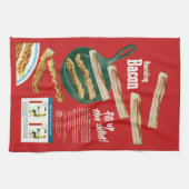 おもしろいなヴィンテージの"養うベーコン"広告 キッチンタオル (横)