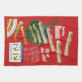 おもしろいなヴィンテージの"養うベーコン"広告 キッチンタオル