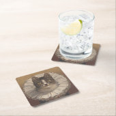 おもしろいなヴィンテージのEdwardian猫のコースター、6のセット スクエアペーパーコースター (インサイチュ)