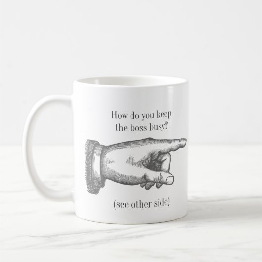 おもしろいなヴィンテージ"いかに誰かを忙しい保ちますか。" コーヒーマグカップ (左)
