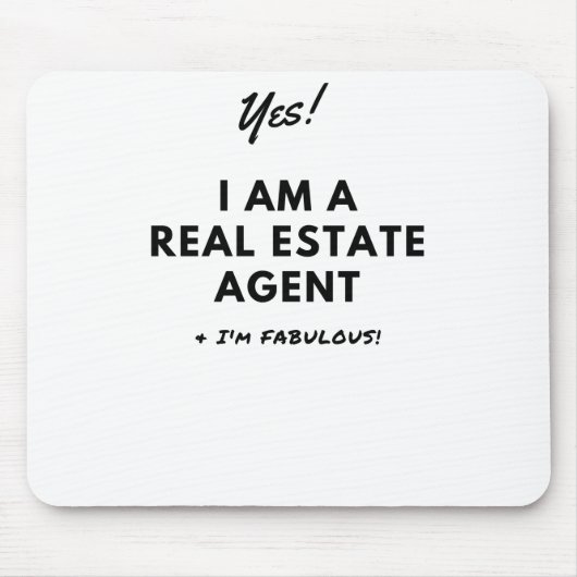 おもしろいな不動産業者のユニークな白黒 マウスパッド (正面)