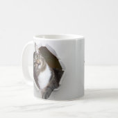 おもしろいな中断猫パーソナライズなメッセージ コーヒーマグカップ (正面左)