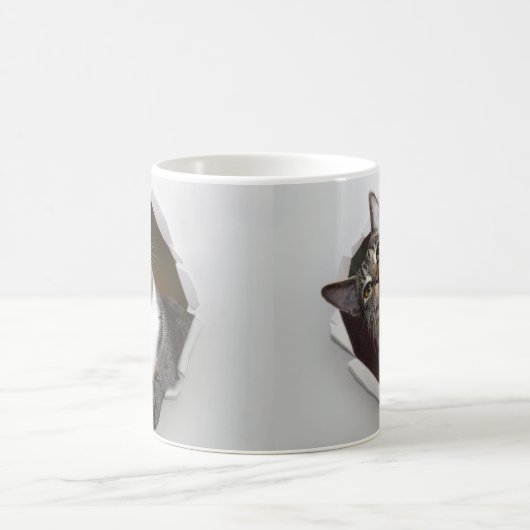 おもしろいな中断猫パーソナライズなメッセージ コーヒーマグカップ (中央)