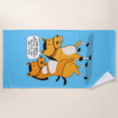 おもしろいな乗馬の馬 ビーチタオル (正面)