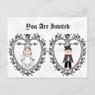 おもしろいな予算の結婚式招待状 インビテーションポストカード
