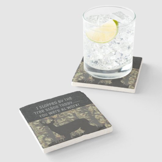 おもしろいな人のシカの狩りの迷彩柄のコースター ストーンコースター (横)