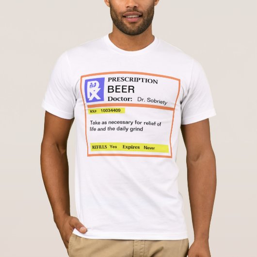 おもしろいな人のビールTシャツ Tシャツ (正面)