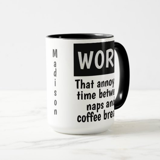 おもしろいな仕事の名前をカスタムするのマグ マグカップ (正面右)
