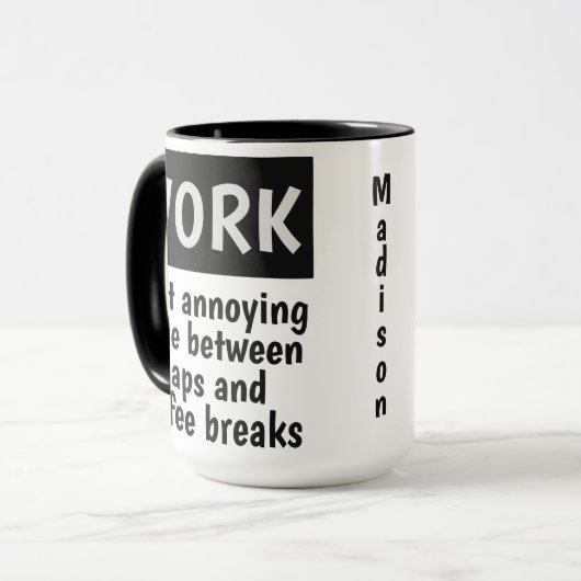 おもしろいな仕事の名前をカスタムするのマグ マグカップ (正面左)