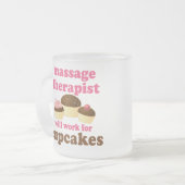 おもしろいな仕事チョコレートマッサージセラピスト フロストグラスマグカップ (正面左)