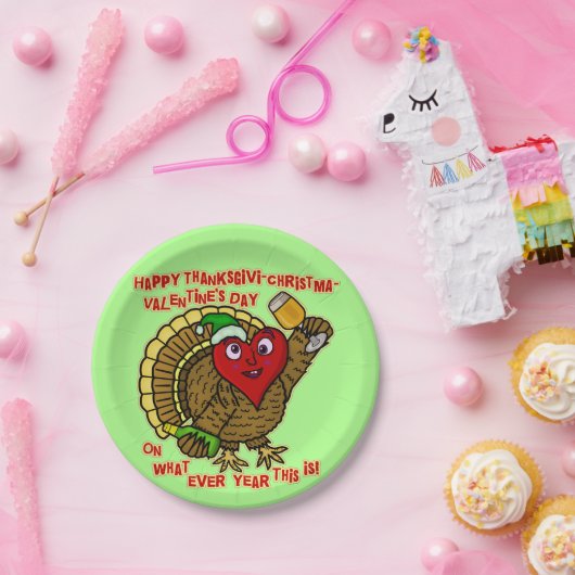 おもしろいな休日によってトルコの飲まれるハート ペーパープレート (パーティー)