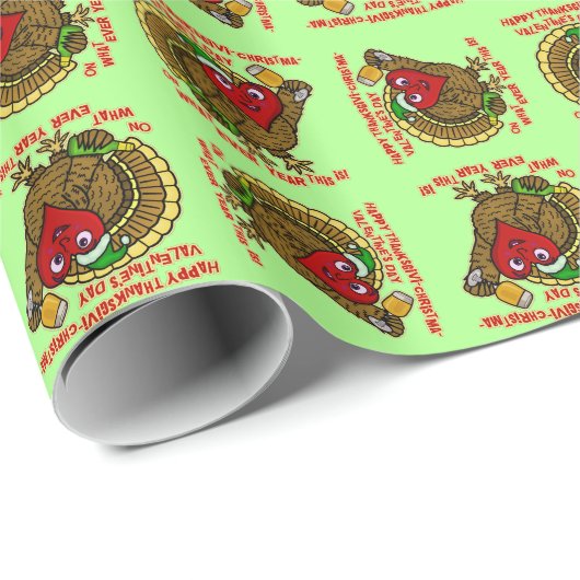 おもしろいな休日によってトルコの飲まれるハート ラッピングペーパー (ロールコーナー)