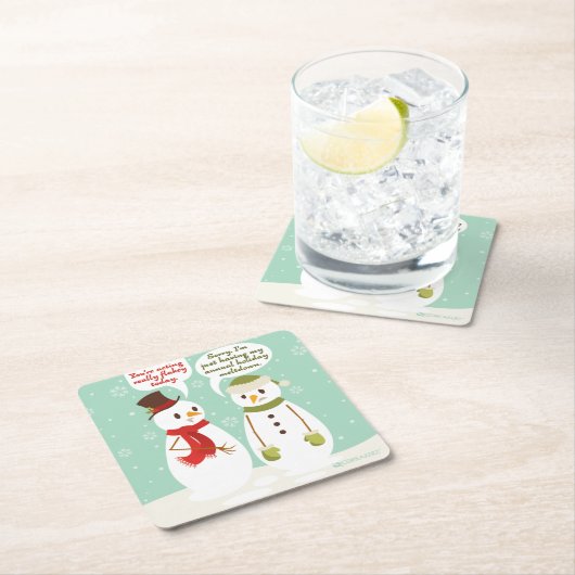 おもしろいな休日の溶解のクリスマスのコースター スクエアペーパーコースター (インサイチュ)