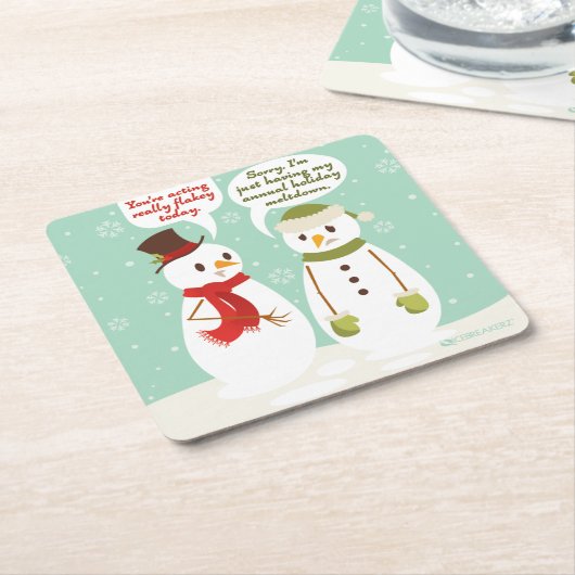 おもしろいな休日の溶解のクリスマスのコースター スクエアペーパーコースター (アングル)