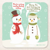 おもしろいな休日の溶解のクリスマスのコースター スクエアペーパーコースター (正面)