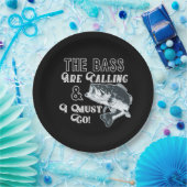 おもしろいな低音の魚釣りのお祝いのプレート ペーパープレート (パーティー)