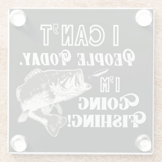 おもしろいな低音の魚釣りの引用文は人の趣味を遊ばします ガラスコースター (裏面)