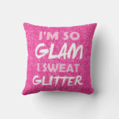 おもしろいな体育館のトレーニング引用文のピンクのグリッター私はとても魅力的です クッション (裏面)