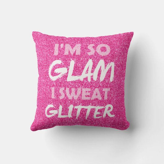 おもしろいな体育館のトレーニング引用文のピンクのグリッター私はとても魅力的です クッション (裏面)