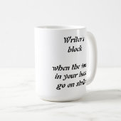 おもしろいな作家のブロックの小声のマグ コーヒーマグカップ (正面右)