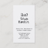 おもしろいな作家の名刺は書きます編集します食べます 名刺 (裏面)