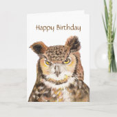 おもしろいな侮辱のかわいいフクロウのバースデー・カード カード (正面)