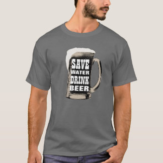おもしろいな保存水飲み物ビール Tシャツ