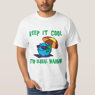 おもしろいな停止地球温暖化のTシャツ Tシャツ
