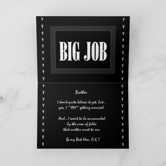 おもしろいな兄弟の花婿介添人の結婚式の招待- 招待状 (内部)