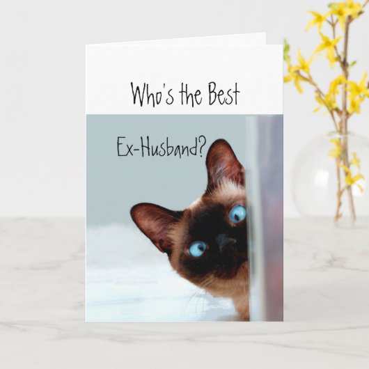 おもしろいな先夫か。 感謝猫の子ネコのユーモア カード (黄色い花)