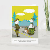 おもしろいな兵士のハッピーバースデーカード カード (正面)