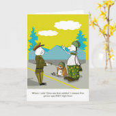 おもしろいな兵士のハッピーバースデーカード カード (黄色い花)