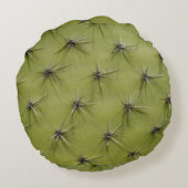 おもしろいな円形の緑のサボテンは装飾用クッションを突き刺します ラウンドクッション (裏面)