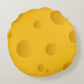 おもしろいな円形の黄色いチーズ装飾用クッションの家の装飾 ラウンドクッション (裏面)