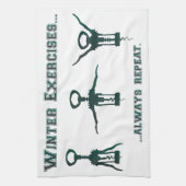 おもしろいな冬のエクササイズ キッチンタオル (縦)