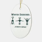 おもしろいな冬のエクササイズ セラミックオーナメント (左)