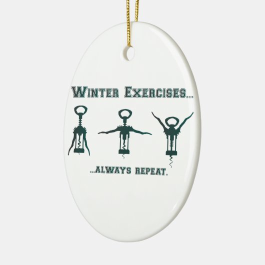 おもしろいな冬のエクササイズ セラミックオーナメント (左)
